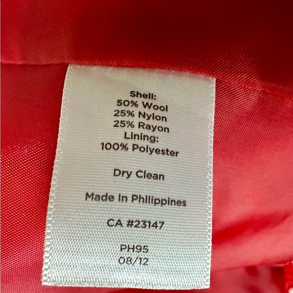 Talbots Petite Red/White Moto Herringbone Plaid Blazer Sz 6P - Picture 9 of 10